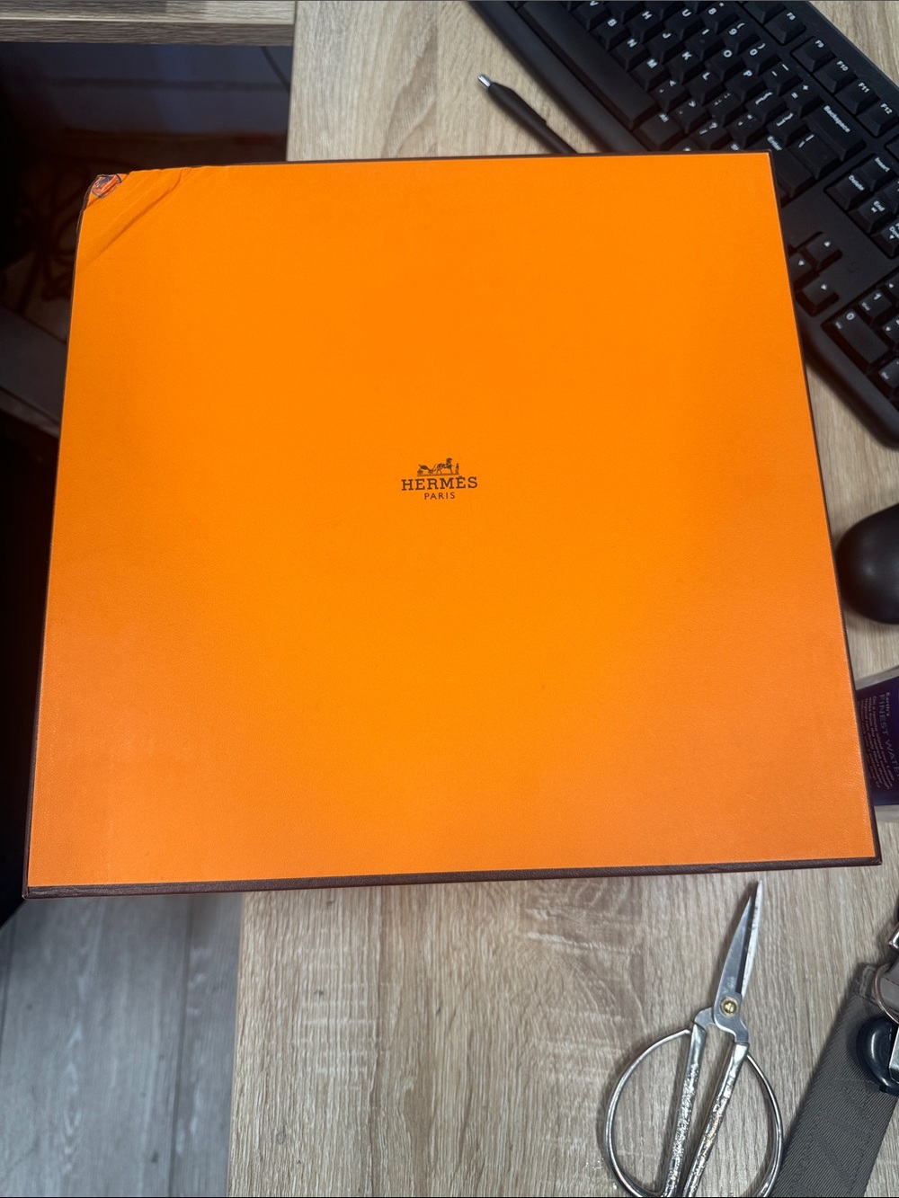Hermes Bright Orange Gift Box Belt Box